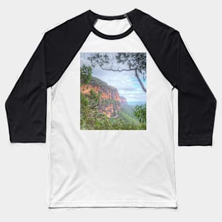 Mountains Cliff With Natural Frame Baseball T-Shirt